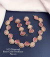 Silver And Rose Gold AD Diamond Necklace 4 Catalog
